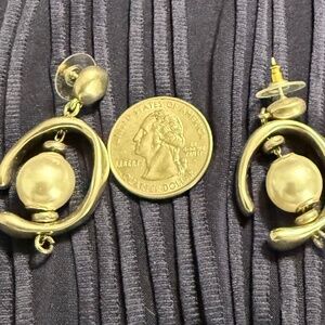 Vintage faux pearl and silver plated drop earrings